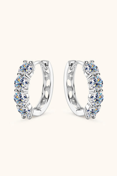 2.4 Carat Moissanite Huggie Earrings