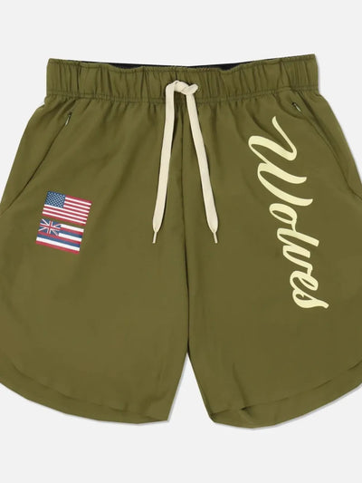 Men's Plus Size Drawstring US Flag Active Shorts