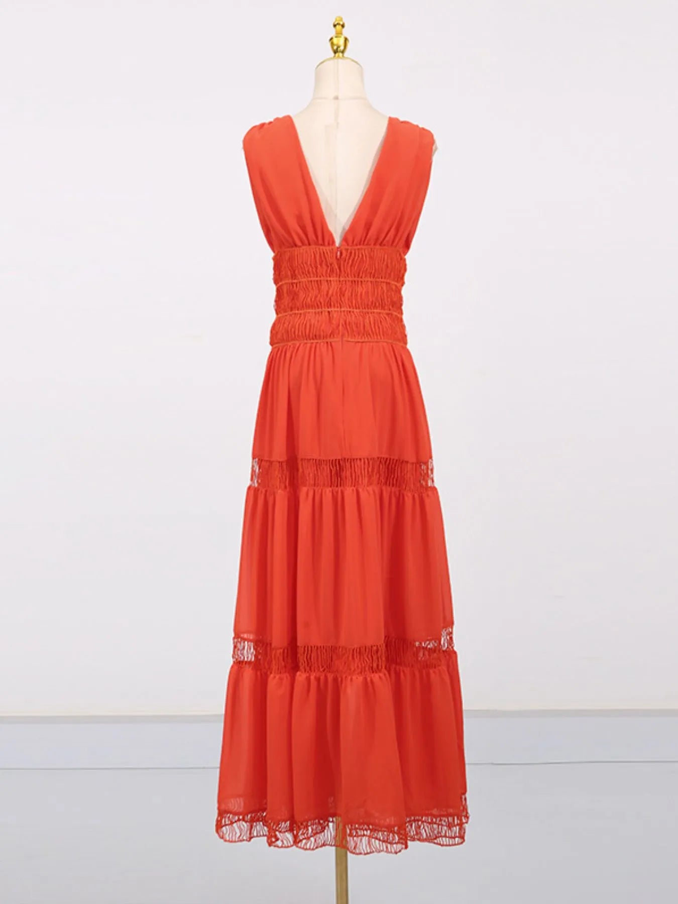 Tiered V-Neck Sleeveless Maxi Dress