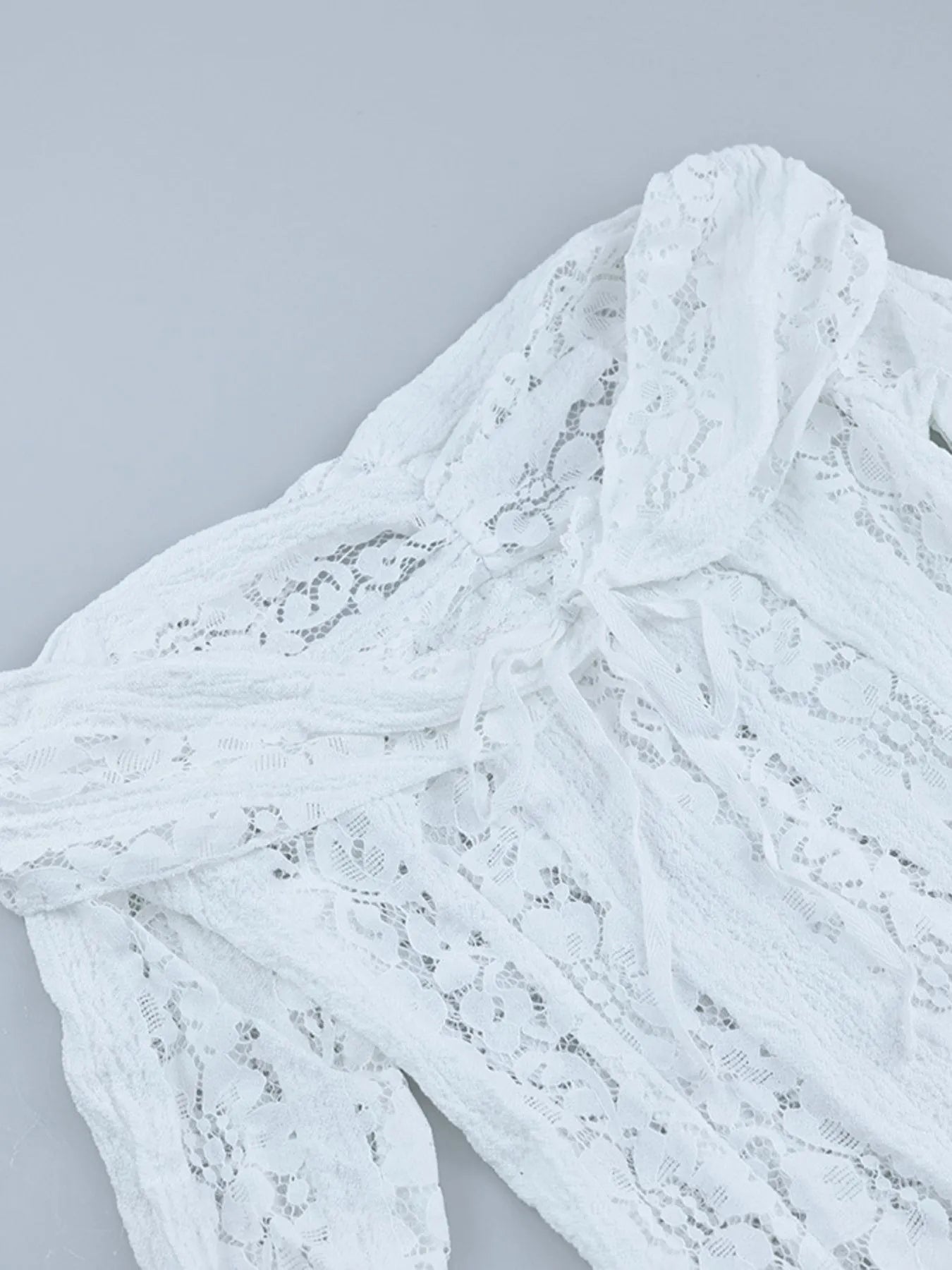 Lace Off-Shoulder Flounce Sleeve Maxi Dress