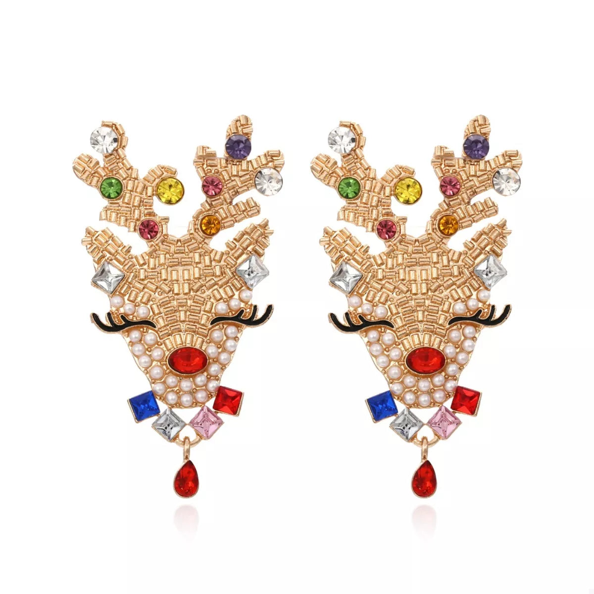 Christmas Reindeer Rhinestone Earrings