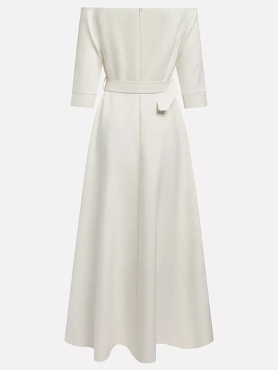 Elegant Off-Shoulder Belted Maxi Dress