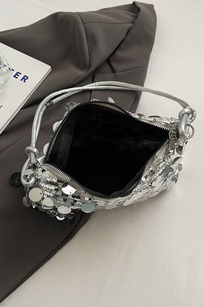 Sequin Knotted Straps Shoulder Bag for Sparkling Style