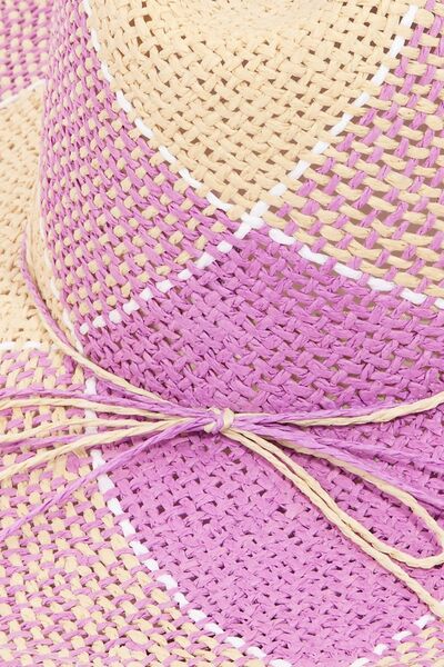 Fame Contrast Straw Braid Hat for Stylish Summer Days