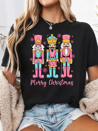 Merry Christmas Nutcracker Doll Printed T Shirt