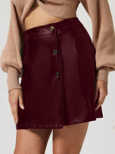 Chic Buttoned High-Rise Mini Skirt for Trendy Styling