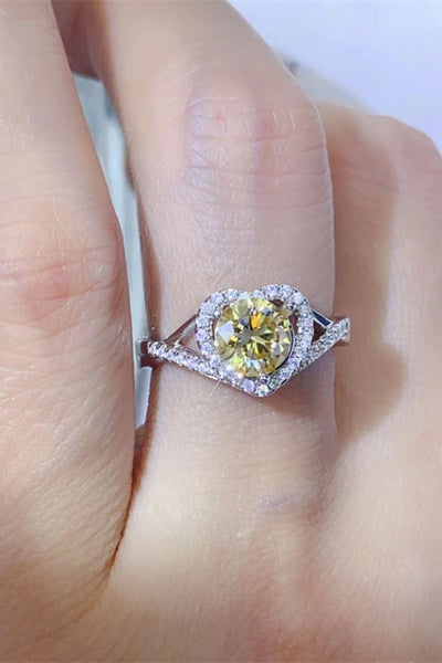 Adored 1 Carat Moissanite Heart Ring in 925 Sterling Silver