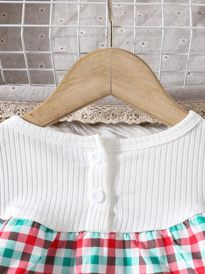 Children's Christmas Tree Plaid Dress