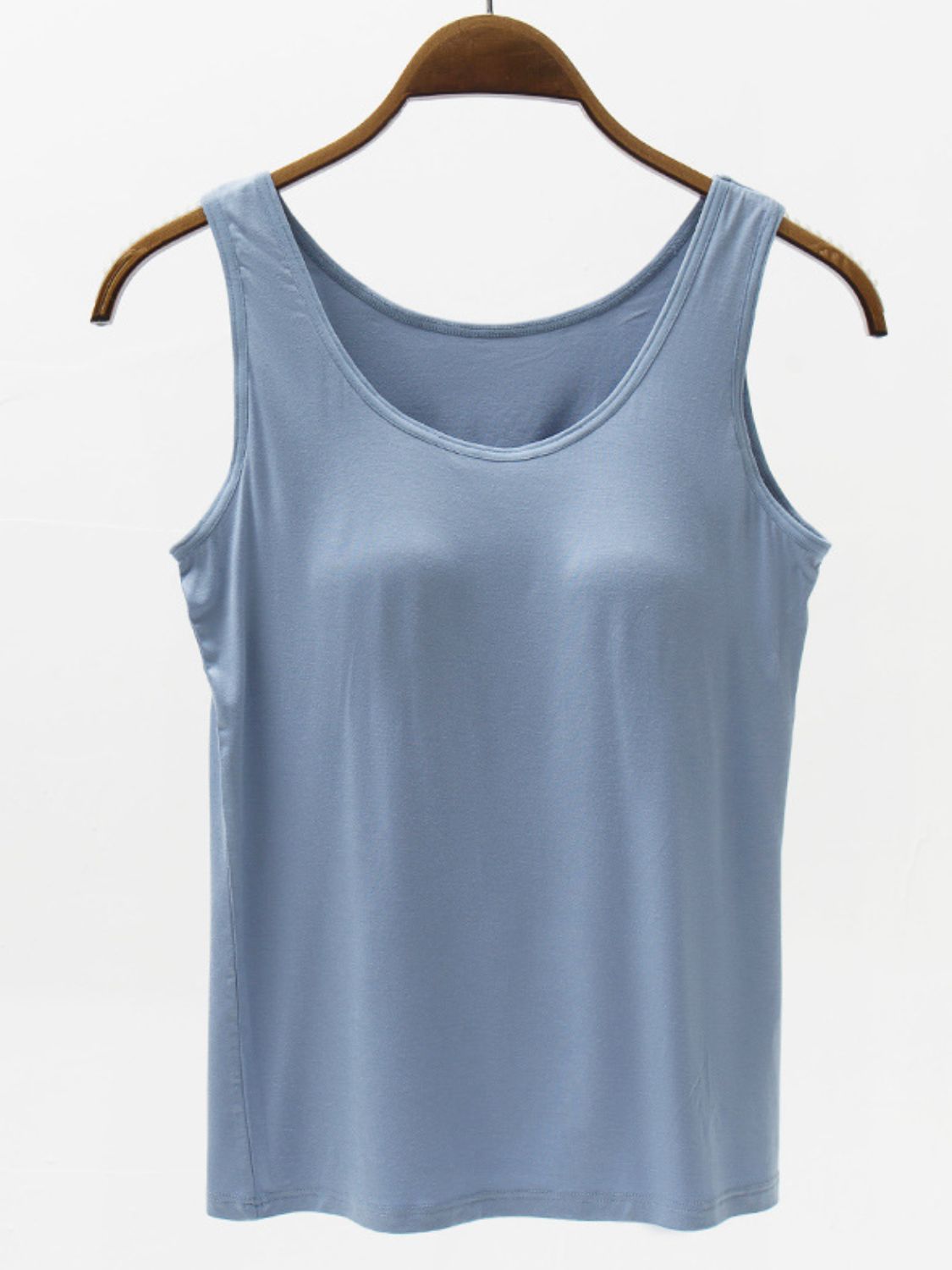 Full Size Wide Strap Model Tank with Bra