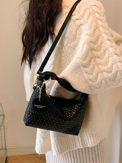 Stylish PU Leather Woven Crossbody Bag for Every Occasion