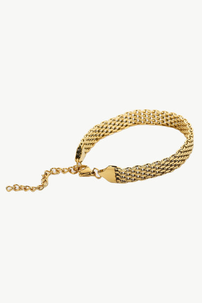 Luxurious 18K Gold-Plated Wide Chain Bracelet - Stylish Elegance