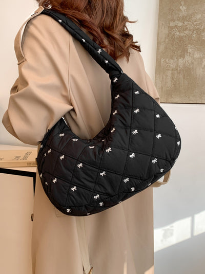 Chic Bow Polyester Shoulder Bag for Stylish Essentials