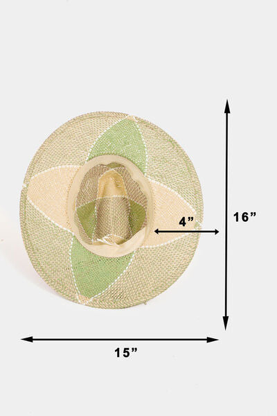Fame Contrast Straw Braid Hat for Stylish Summer Days