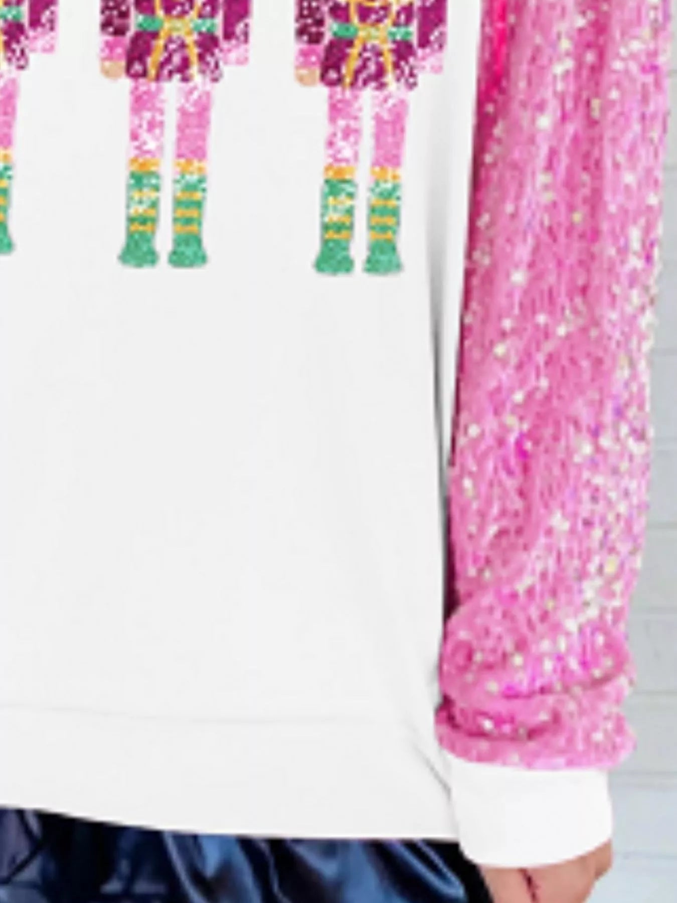 Christmas Theme Sequin Long Sleeve Sweatshirt