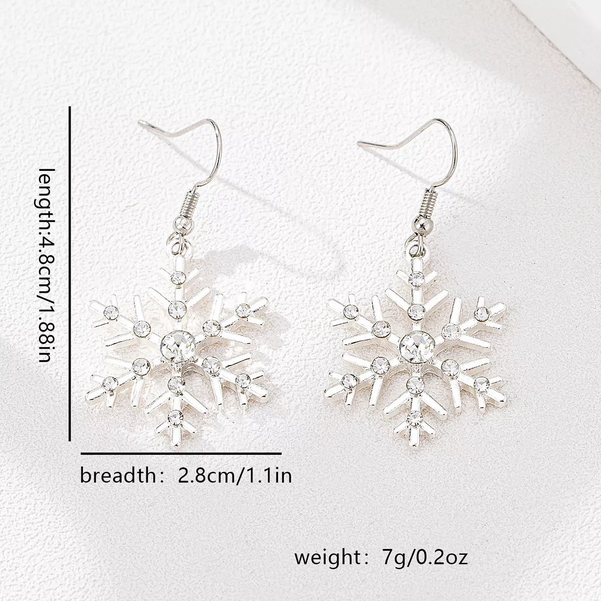 Christmas Snowflake Dangle Earrings
