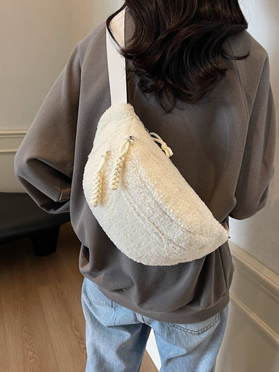 Stylish Sherpa Crossbody Bag with Adjustable Strap