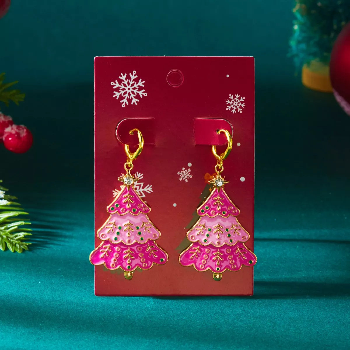 Christmas Tree Dangle Earrings