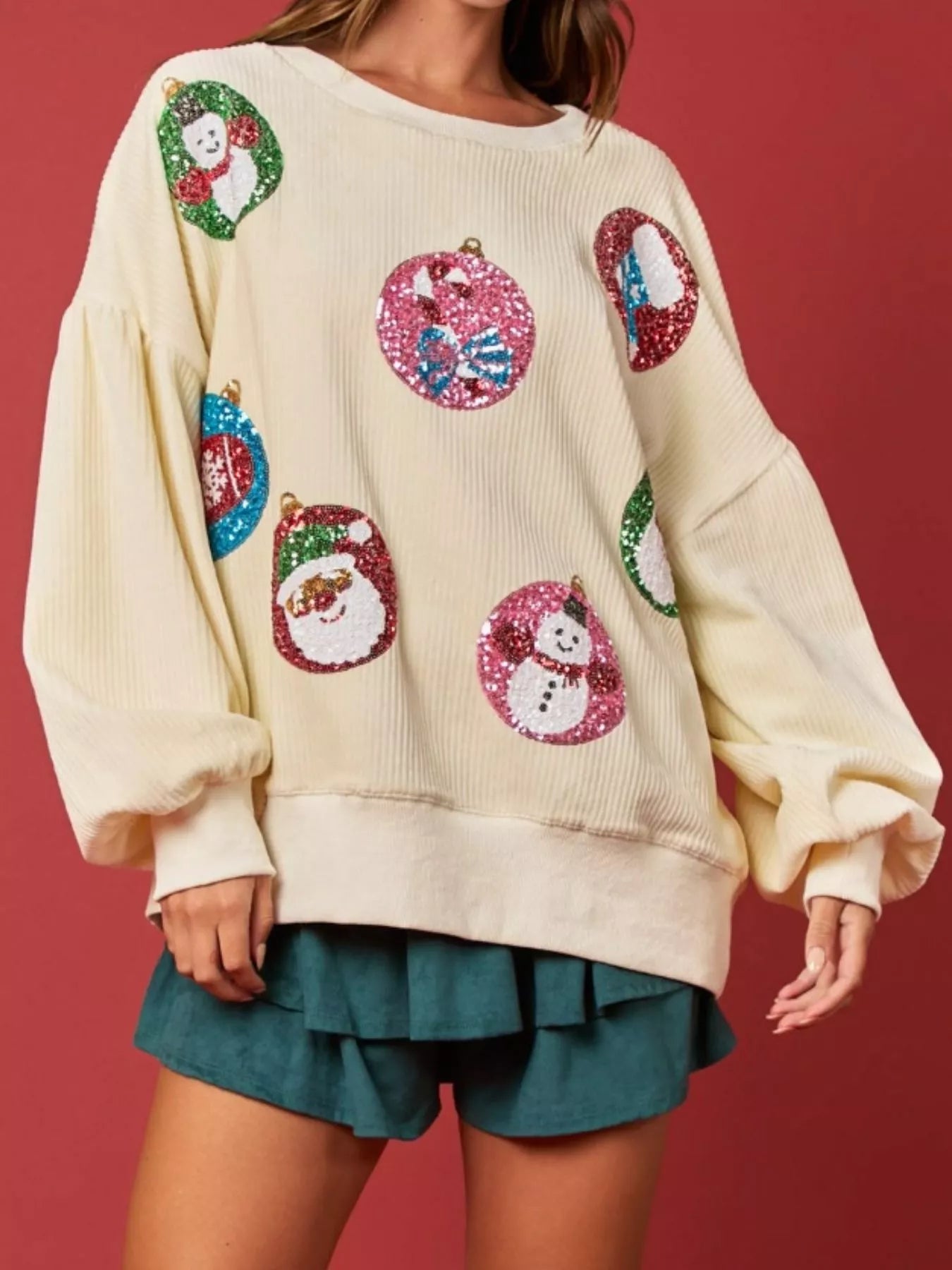 Christmas Sequin Embellished Sweatshirt