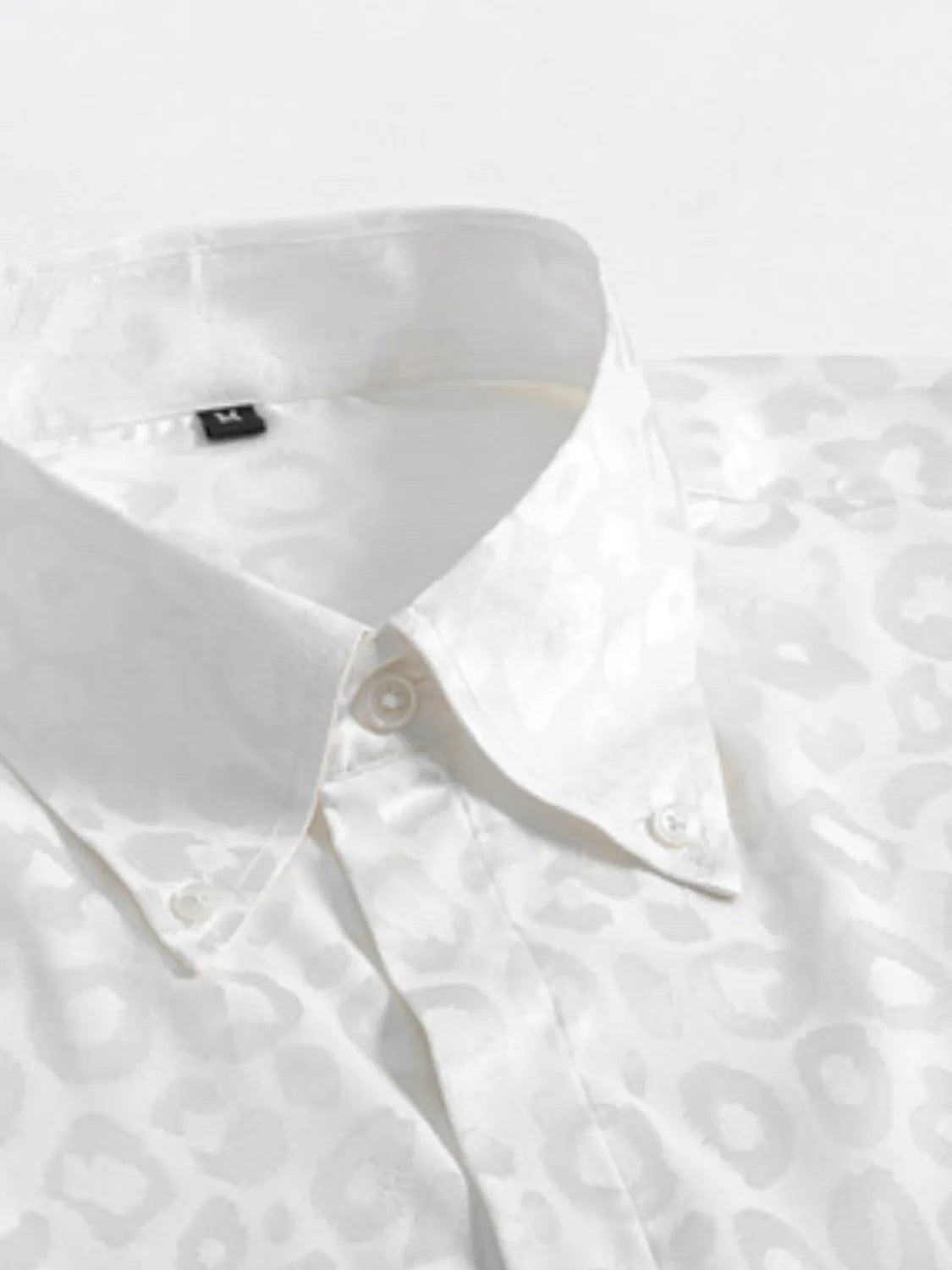 Men's Full Size Leopard Button Down Satin Shirt Plus Size