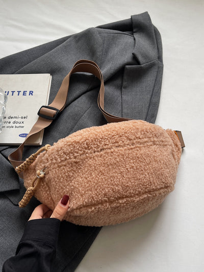 Stylish Sherpa Crossbody Bag with Adjustable Strap
