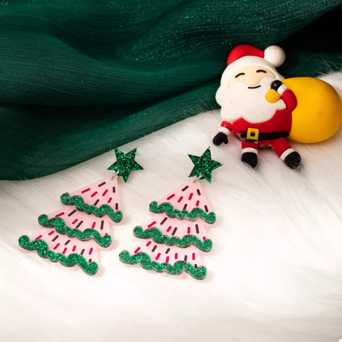 Christmas Tree Dangle Earrings