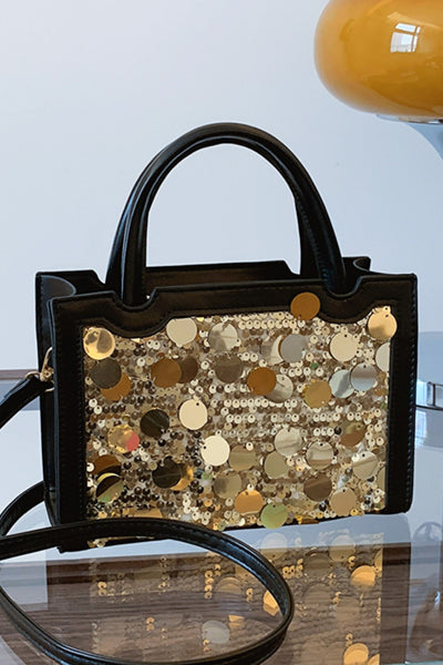 Stylish PU Leather Sequin Handbag for Fashionable Women
