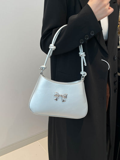 Chic Bow PU Leather Knotted Strap Handbag for Any Occasion
