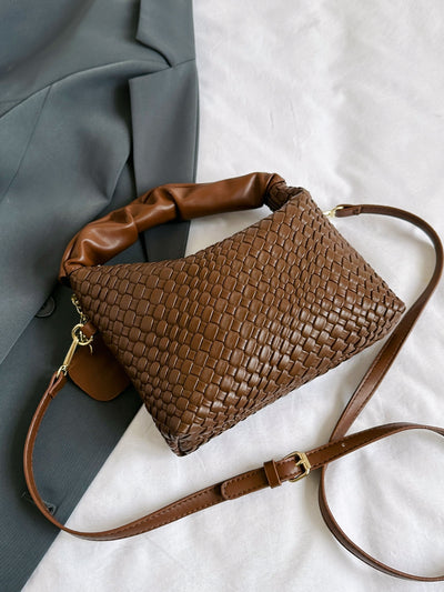 Stylish PU Leather Woven Crossbody Bag for Every Occasion