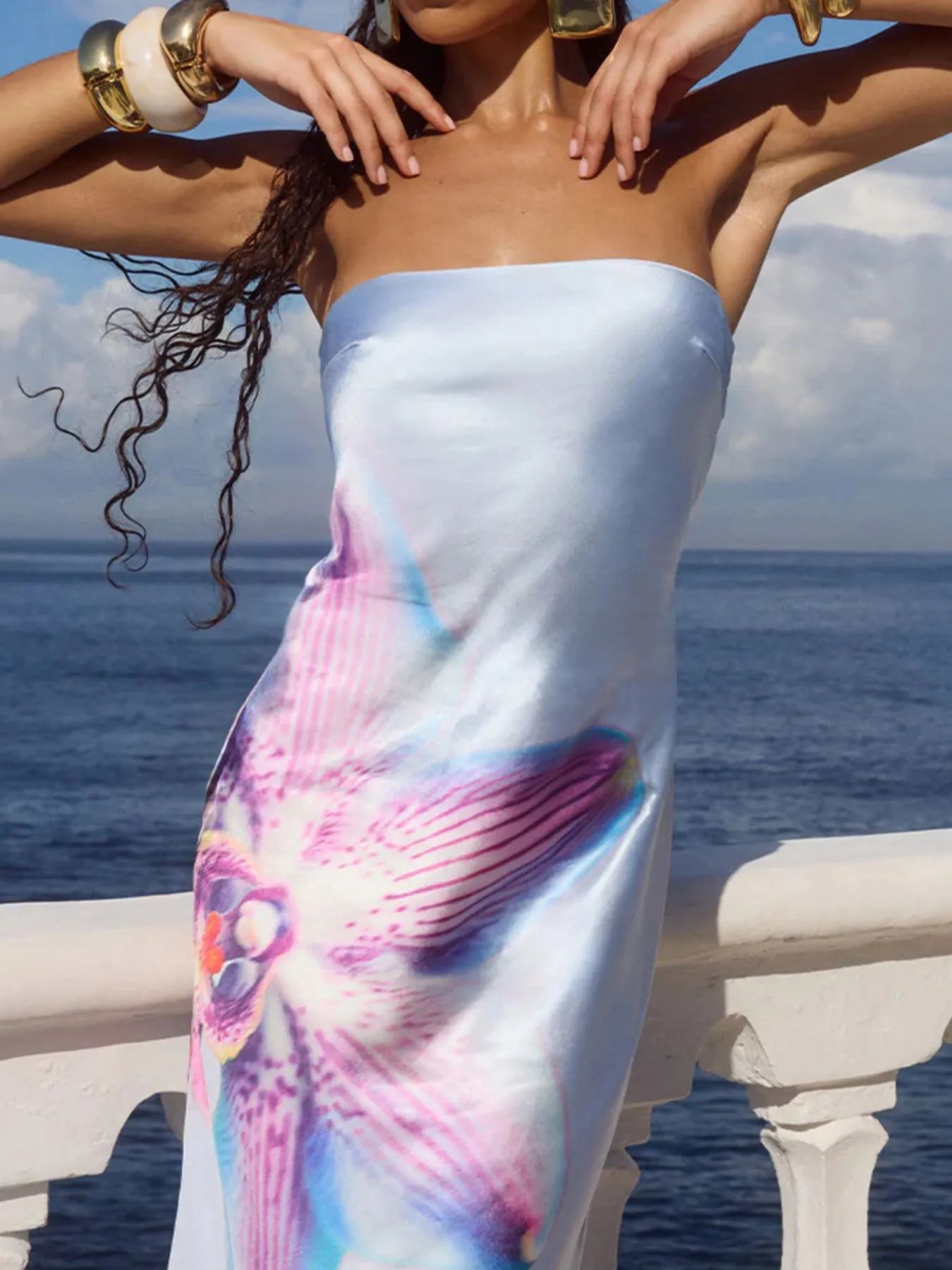 Printed Tube Maxi Dress