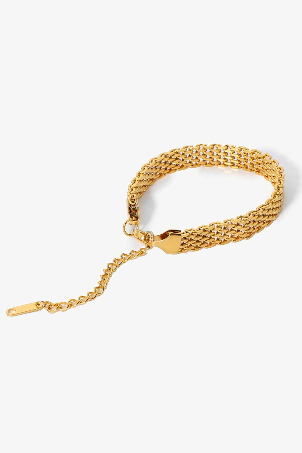 Luxurious 18K Gold-Plated Wide Chain Bracelet - Stylish Elegance