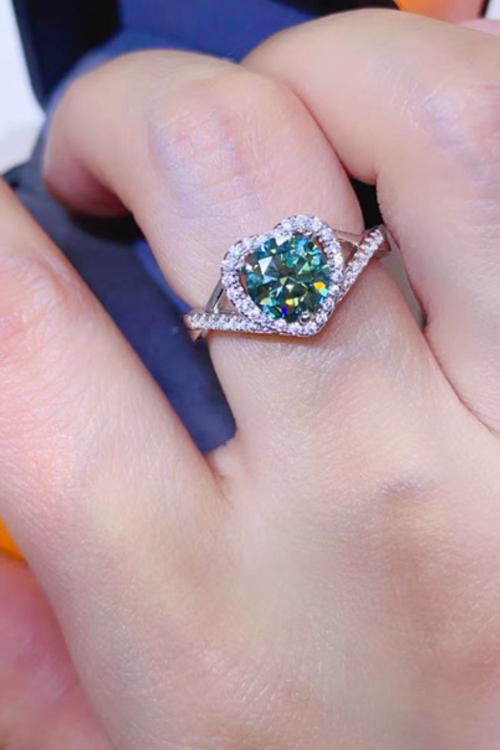 Adored 1 Carat Moissanite Heart Ring in 925 Sterling Silver