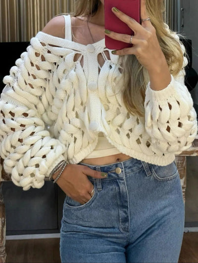 Crochet Button Up Cardigan