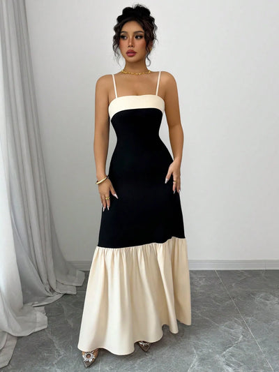 Color Block Maxi Cami Dress
