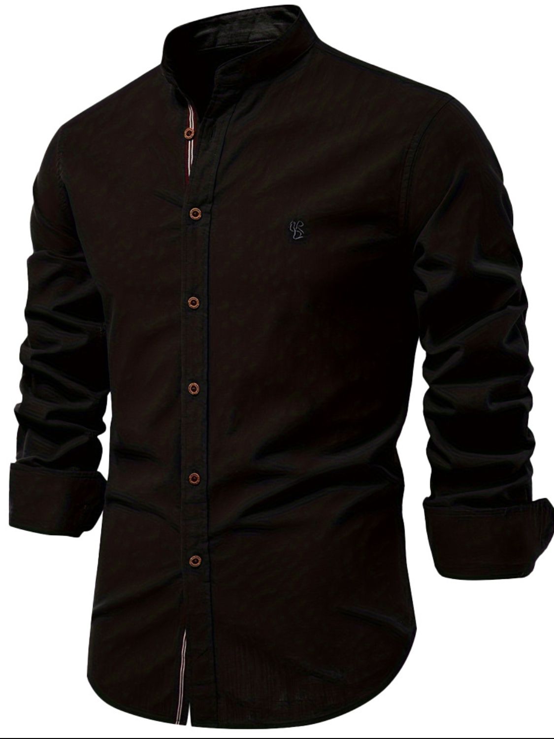 Men's Full Size Button Down Embroidered Shirt Plus Size Fashion