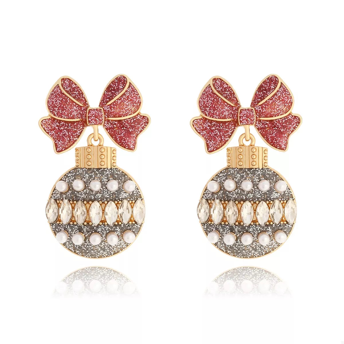 Bowknot Christmas Drop Earrings