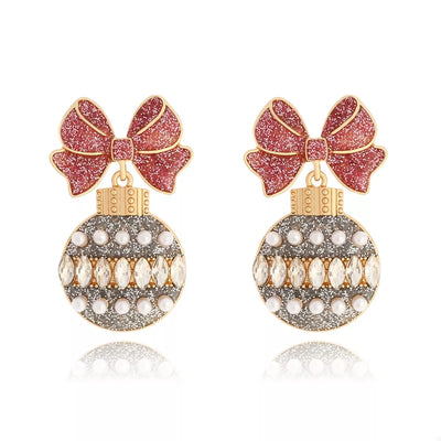 Bowknot Christmas Drop Earrings
