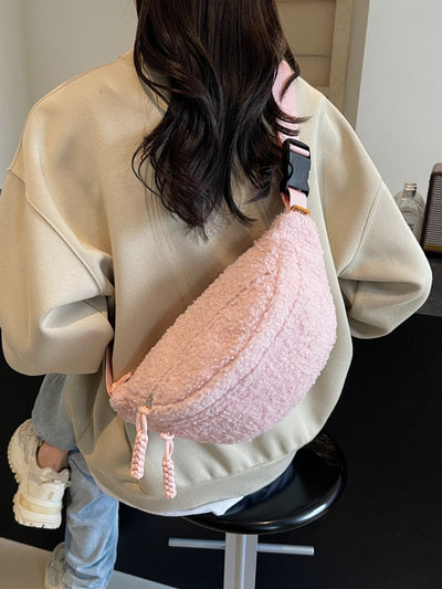 Stylish Sherpa Crossbody Bag with Adjustable Strap