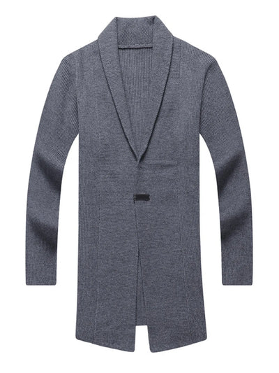 Men's Full Size Long Sleeve Longline Cardigan Plus Size