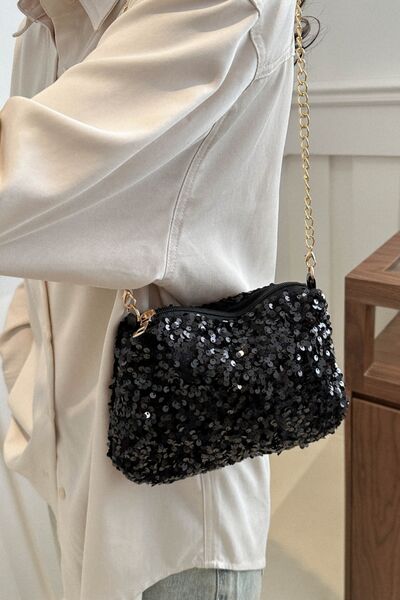 Chic Sequin Removable Strap Shoulder Bag for Glam Style