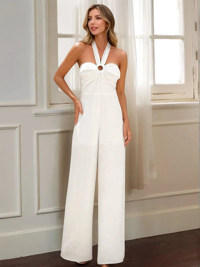 Halter Neck Wide Leg Jumpsuit