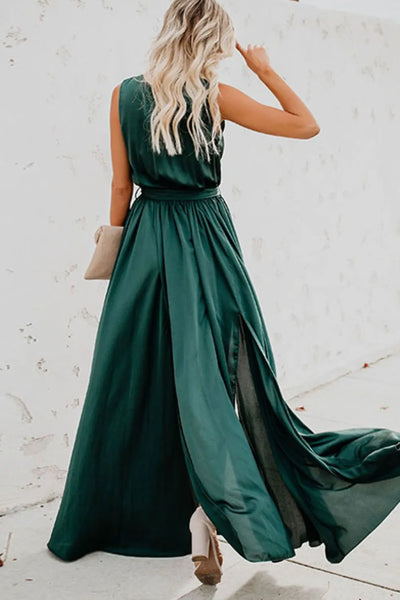 Surplice Tie Waist Maxi Dress