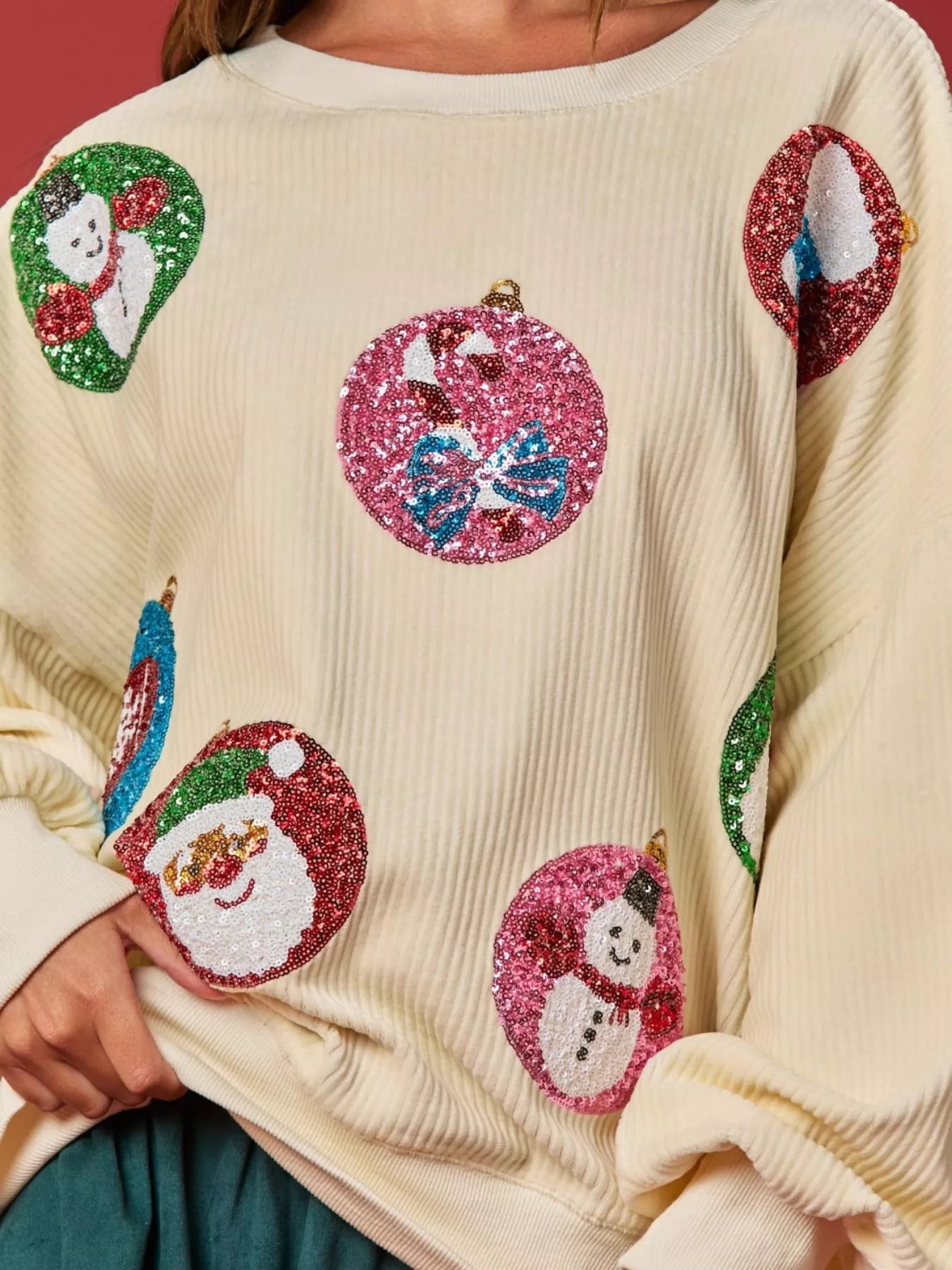 Christmas Sequin Embellished Sweatshirt