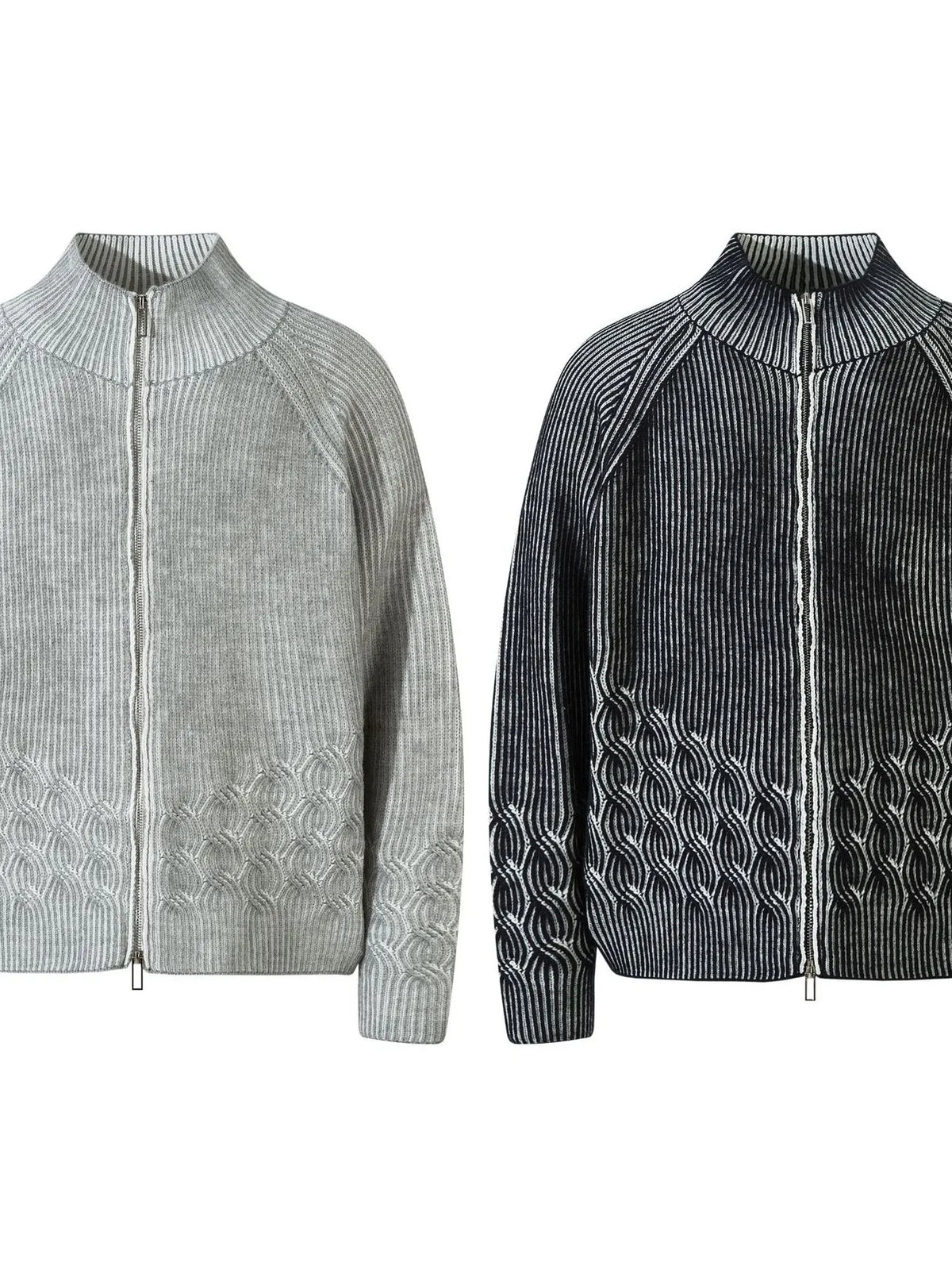 Men's Cable-Knit Zip-Up Cardigan
