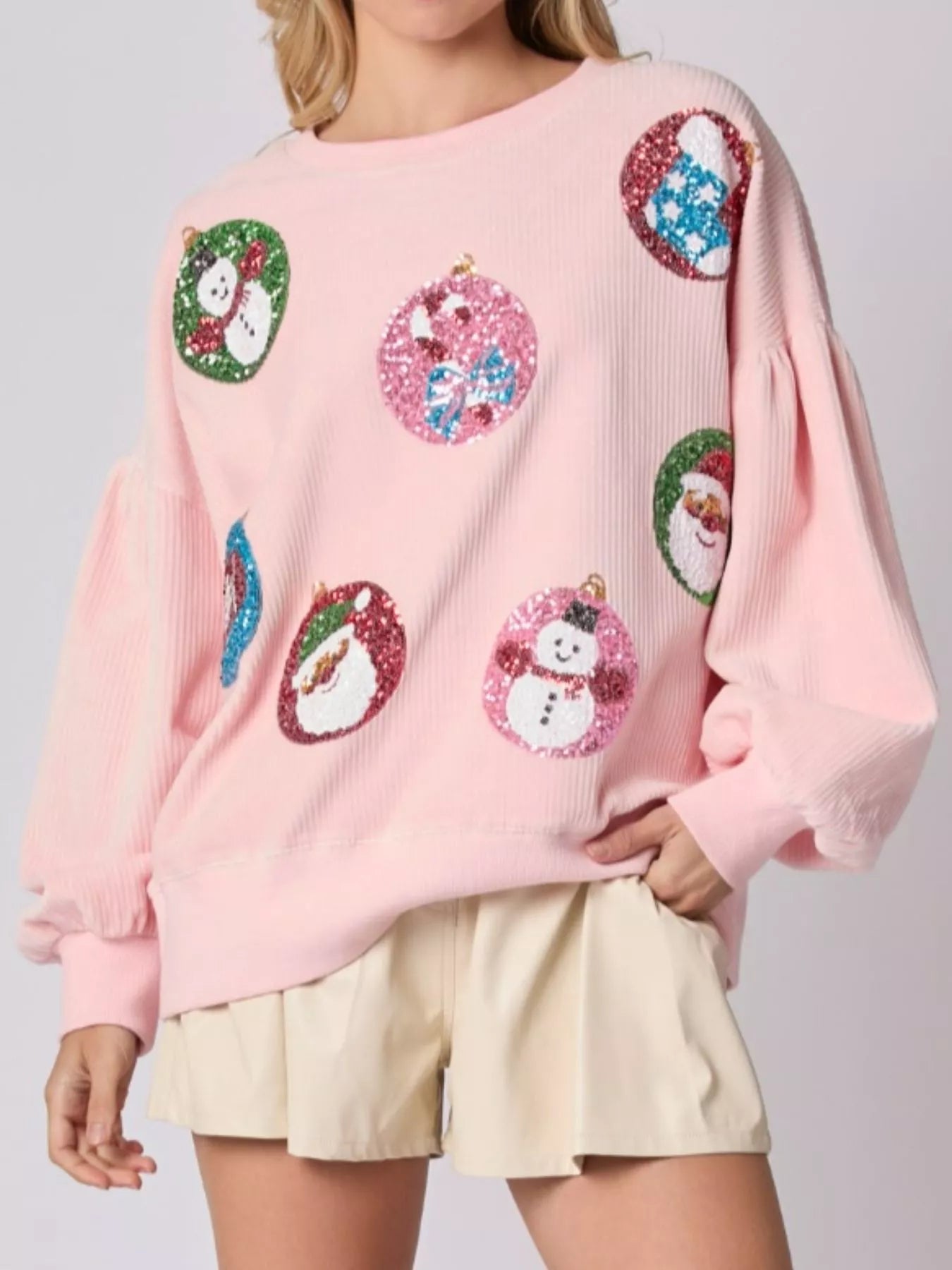 Christmas Sequin Embellished Sweatshirt