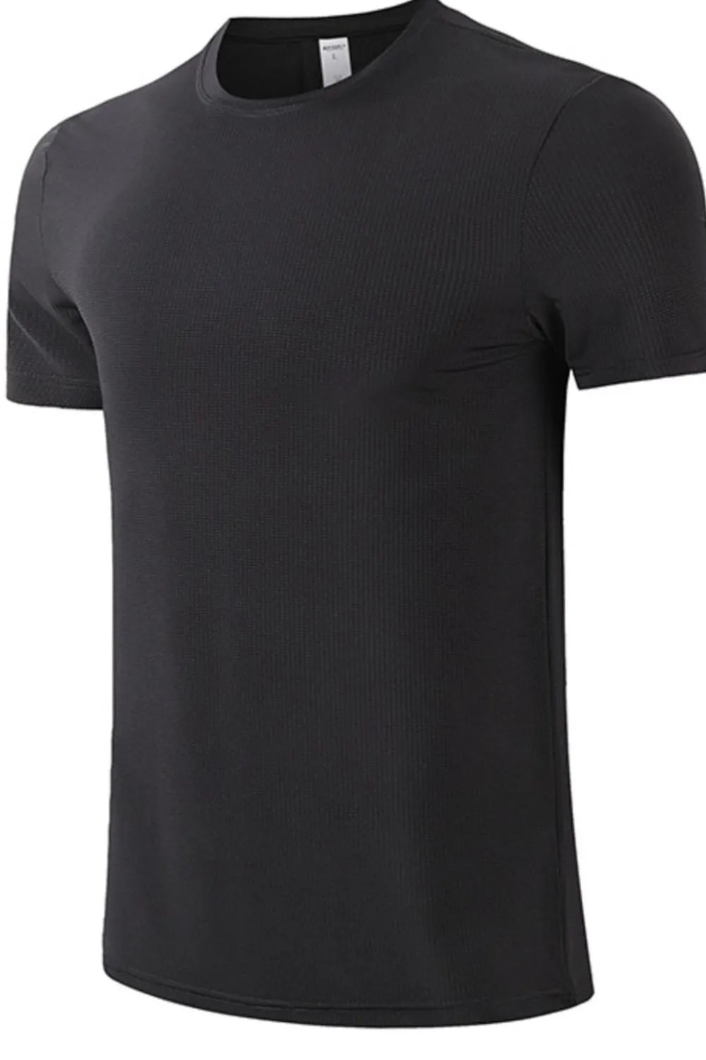 Men's Round Neck Ribbed Active T-Shirt