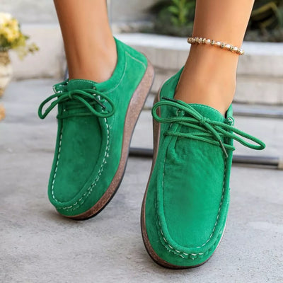 Round Toe Lace Up Slip-Ons