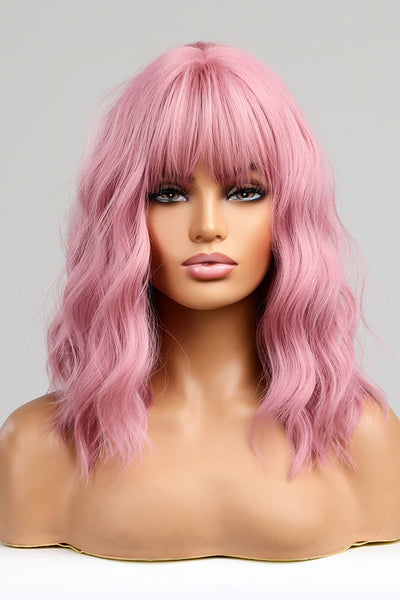 Stylish Bobo Wave 12'' Wig - Soft Pink, Comfortable Fit