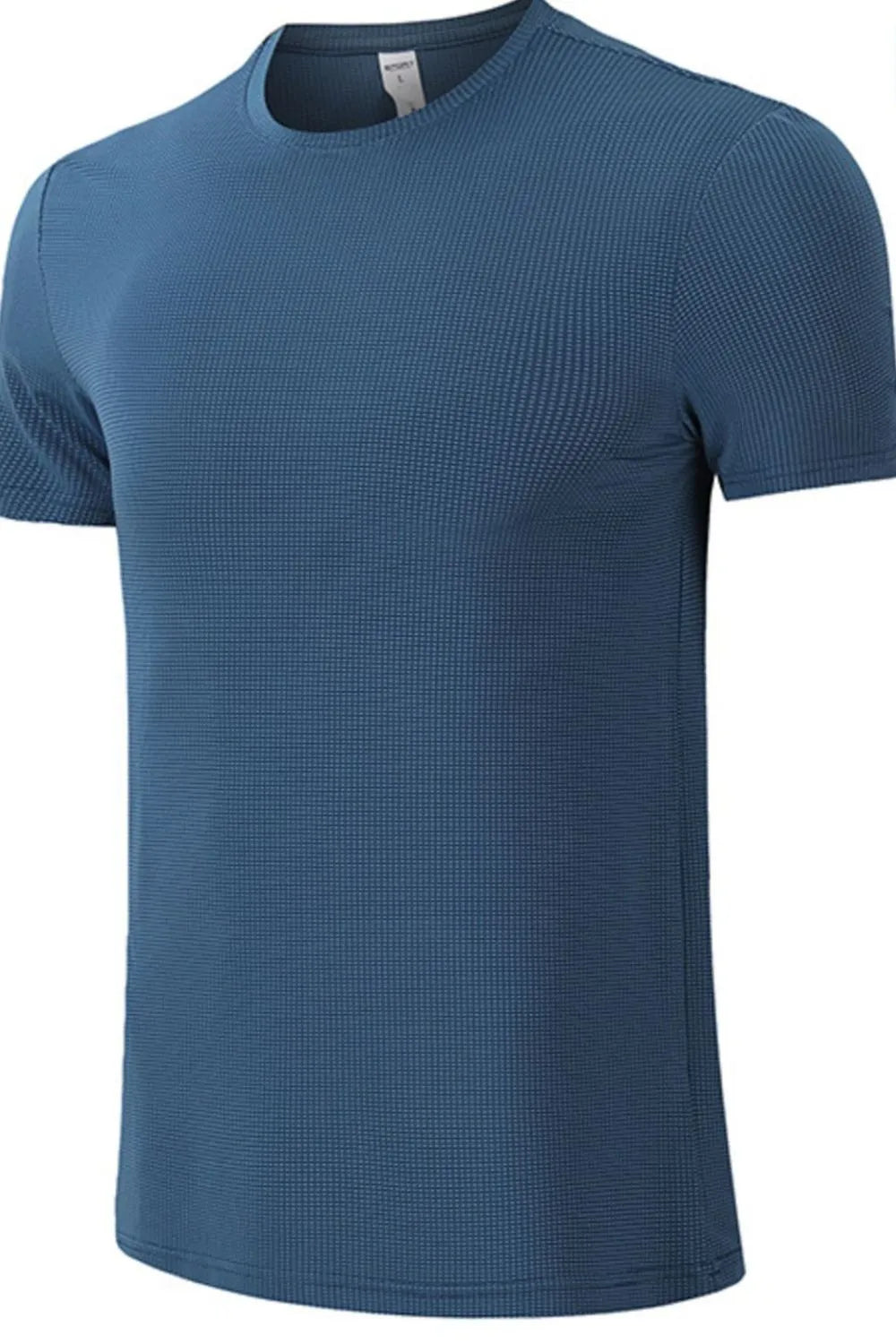 Men's Round Neck Ribbed Active T-Shirt