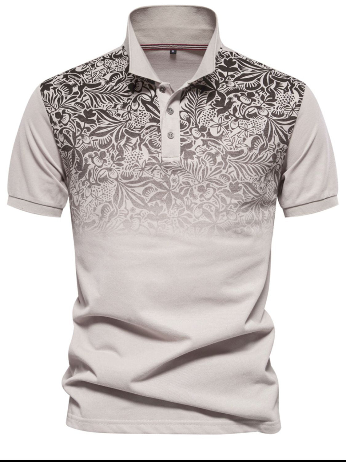 Men's Printed Collared Neck Short Sleeve Polo for Style