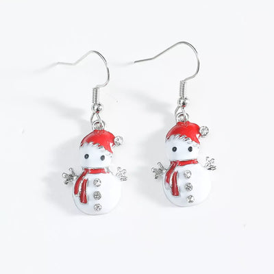 Christmas Snowman Drop Earrings